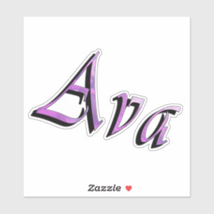 Sticker Nom Rose Violet Ava,
