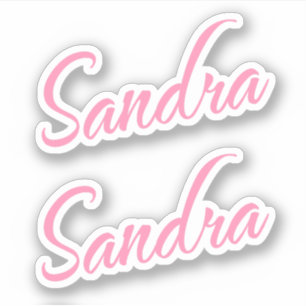 Sticker Nom Sandra en rose x2