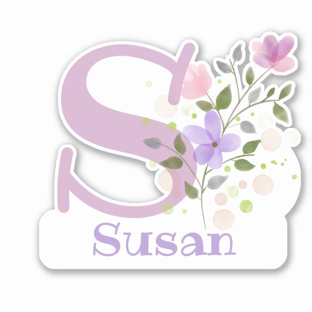 Sticker Nom Susan avec l'autocollant découpé en forme de l (Devant)