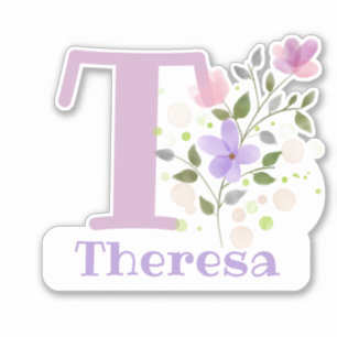 Sticker Nom Theresa avec l'autocollant découpé à la lettre