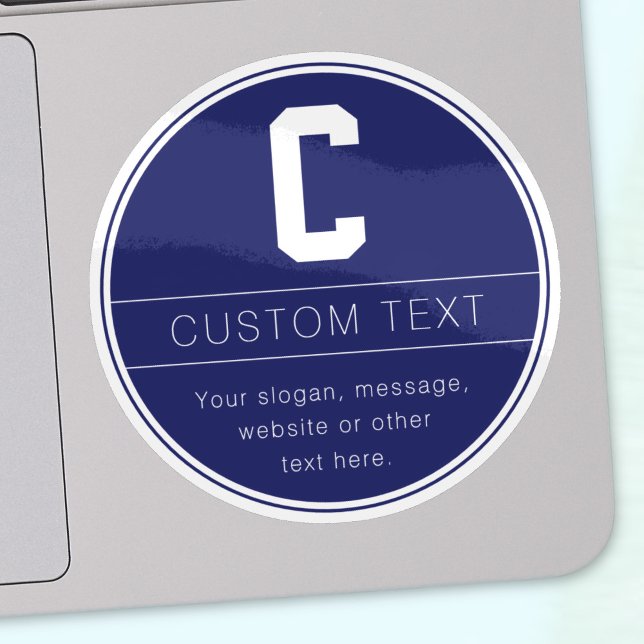 Sticker Nom unique et Modèle monographique | Bleu Marine (Créateur téléchargé)