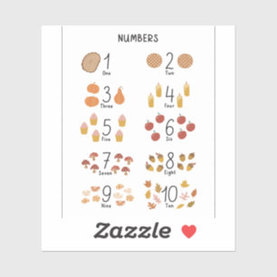 Sticker Nombres 1 - 10 dans les enfants éducatifs d'esthét