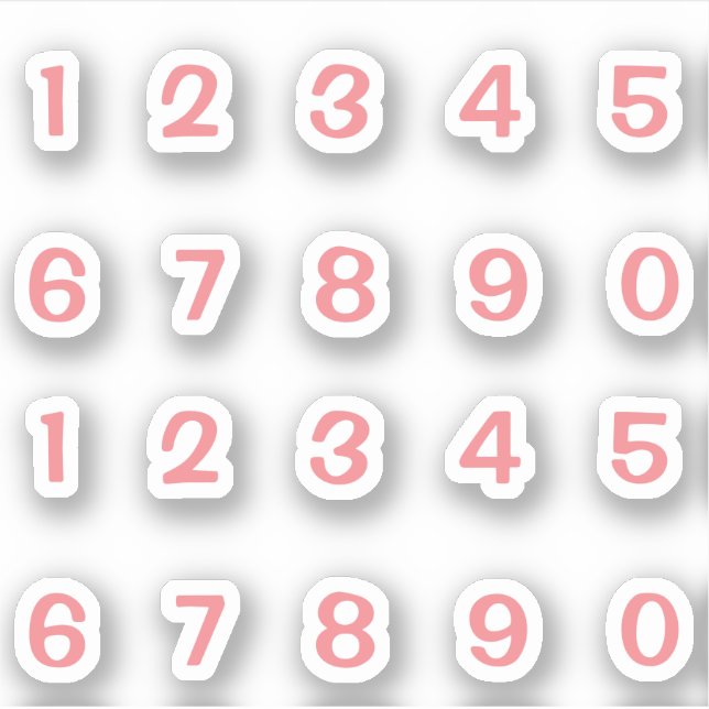 Sticker Nombres roses (Devant)