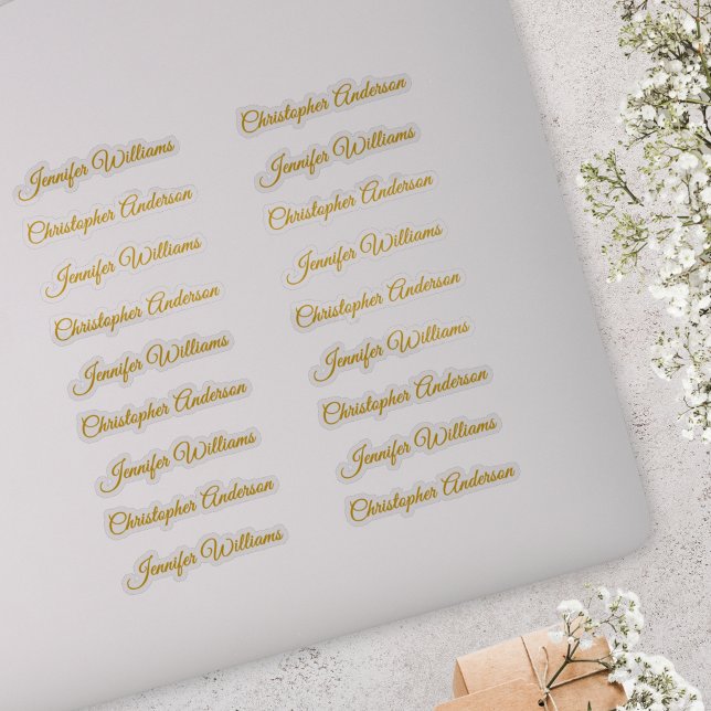 Sticker Noms de 18 invités en écriture manuscrite classiqu (Créateur téléchargé)