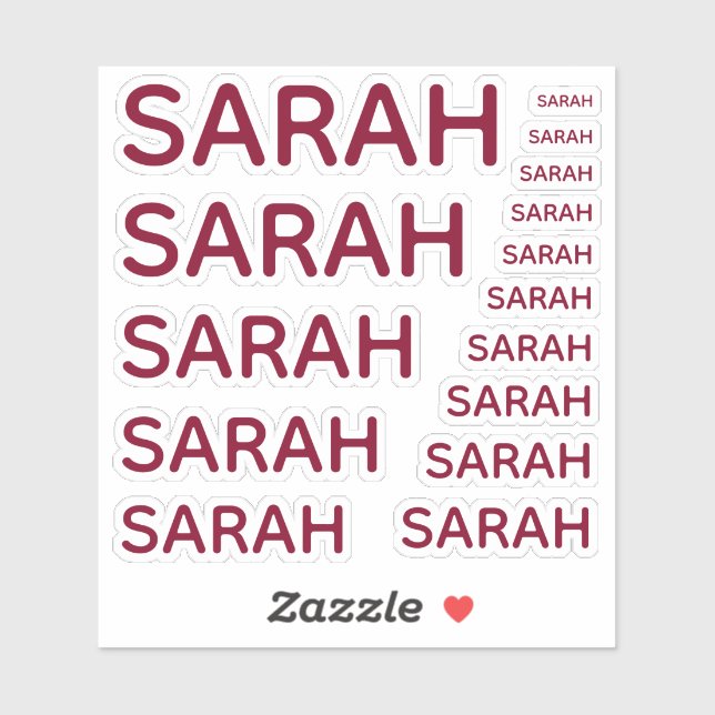 Sticker Noms de fille personnalisés simples en casquettes  (Feuille)