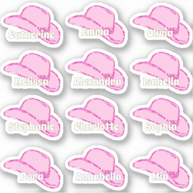 Sticker Noms de filles Casquettes de Parties scintillant r (Devant)