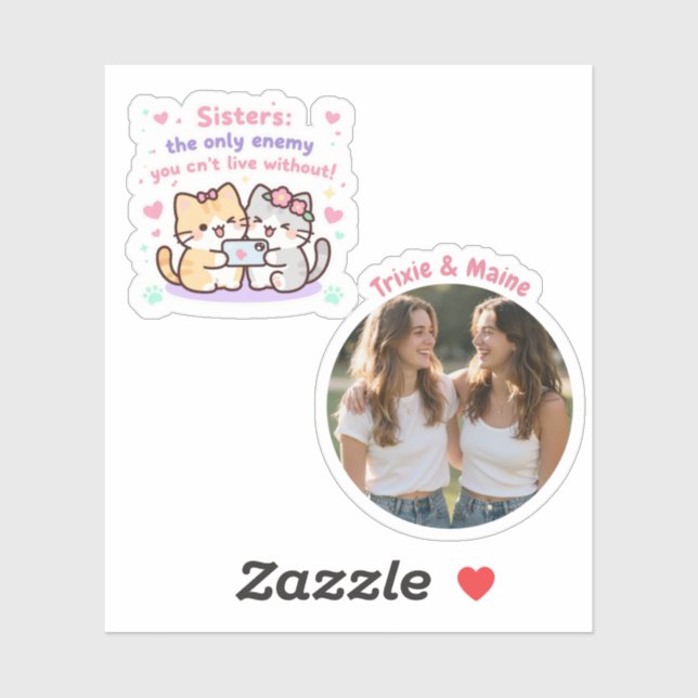 Sticker Noms de photos de citations modernes simples de sœ (Feuille)