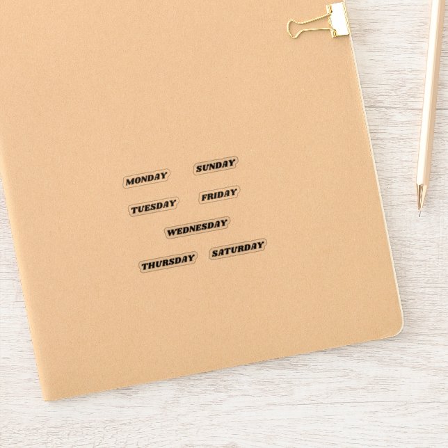 Sticker Noms des jours de la semaine Planificateur Rétro (Carnet)