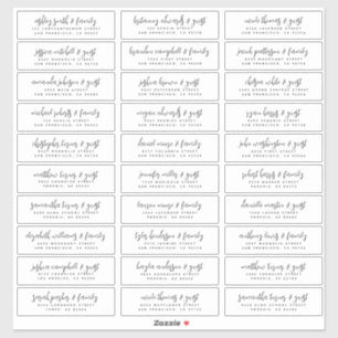 Sticker Noms d'hôtes mariages Moderne Simple Noir et Blanc