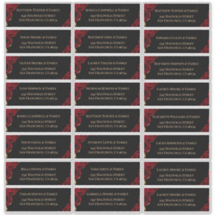 Sticker Noms et adresse des invités de mariage floral noir