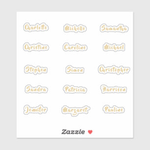 Sticker Noms individuels Élégant script de calligraphie or