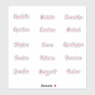 Sticker Noms individuels Élégante calligraphie or Rose