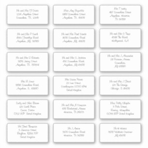 Sticker Noms individuels informels Adresses d'expédition