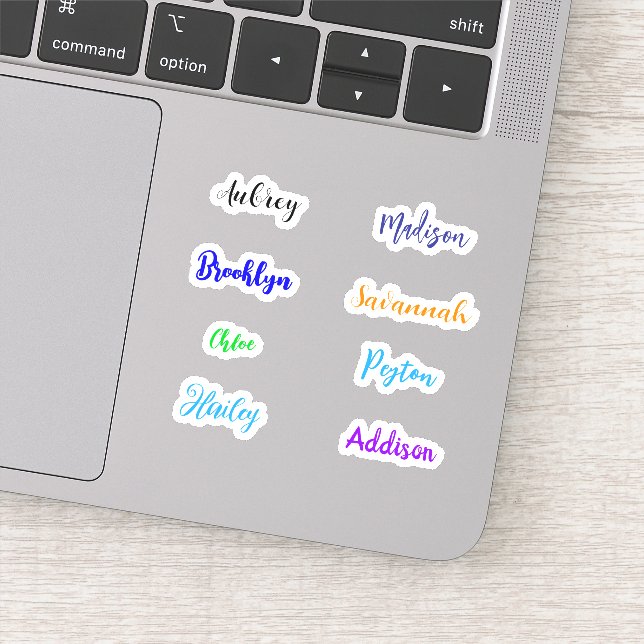 Sticker Noms manuscrits personnalisés étanches (Détail)