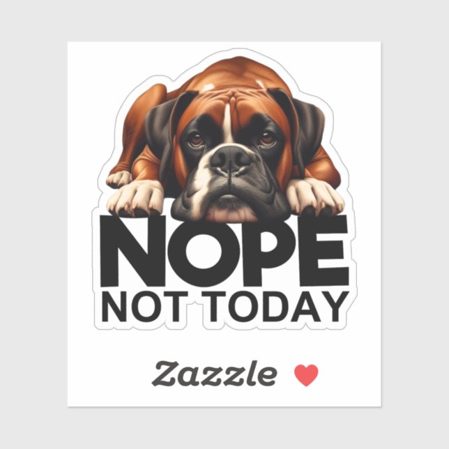 Sticker Non Pas Aujourd'Hui Boxer (Feuille)