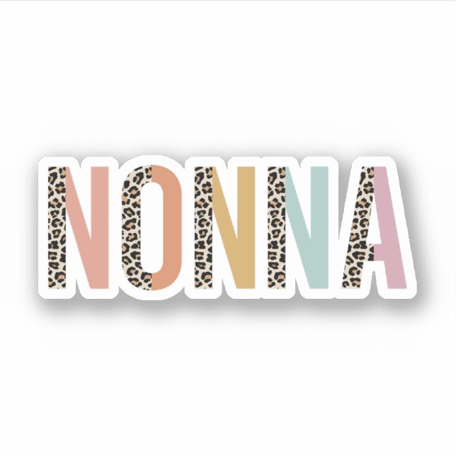 Sticker Nonna Empreinte de léopard, Nonna Nana Gift, grand (Devant)