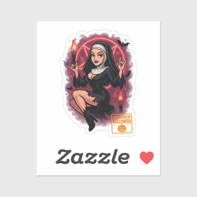 Sticker Nonne hantée - Halloween Éffrayant (Feuille)