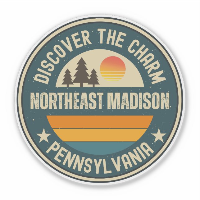Sticker Nord-est de Madison, Pennsylvanie (Devant)
