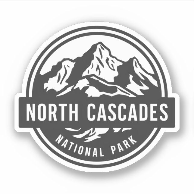 Sticker North Cascades National Park Emblem noir blanc (Devant)