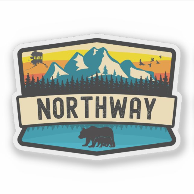 Sticker Northway, Alaska (Devant)