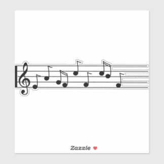 Sticker notes-musique-personnel-violon-clé-chanson