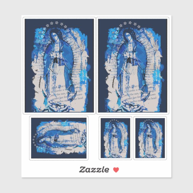 Sticker Notre Dame de Guadalupe Collage Design (Feuille)
