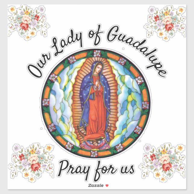 Sticker Notre-Dame de Guadalupe Priez pour nous Vitre (Feuille)
