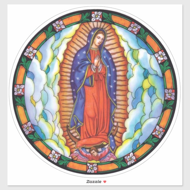 Sticker Notre Dame de Guadalupe Vibrant Couleur Vibrant Ve (Feuille)
