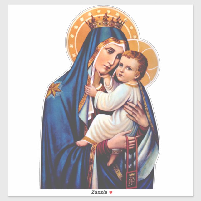 Sticker Notre-Dame du Mont-Carmel Art dévotionnel (Feuille)