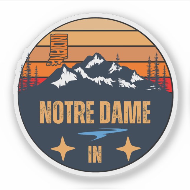 Sticker Notre Dame, Indiana (Devant)