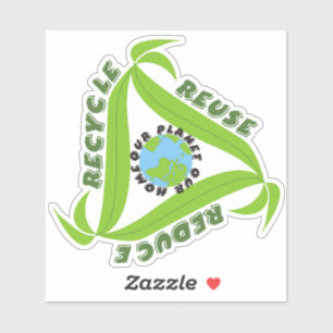 Sticker "Notre planète, notre maison" Recycler, réutiliser