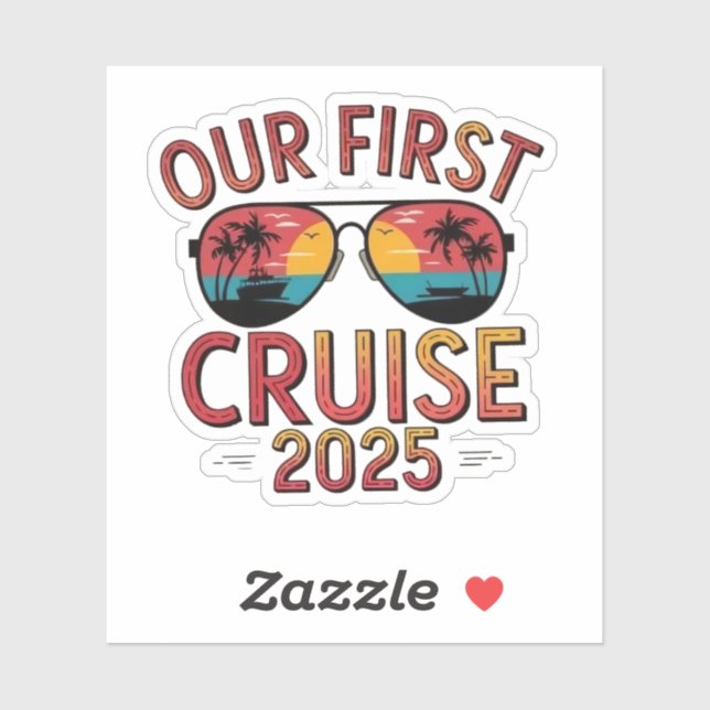 Sticker Notre première croisière 2025 - Correspondance de  (Feuille)