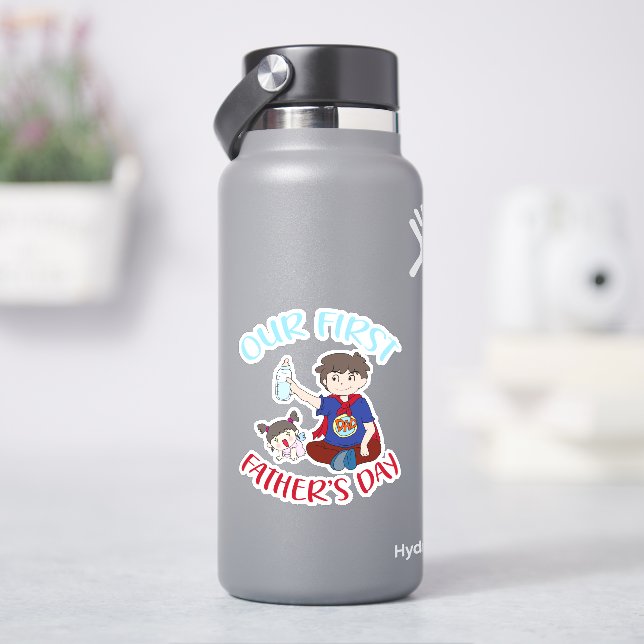 Sticker Notre première fête des pères (HydroFlask)