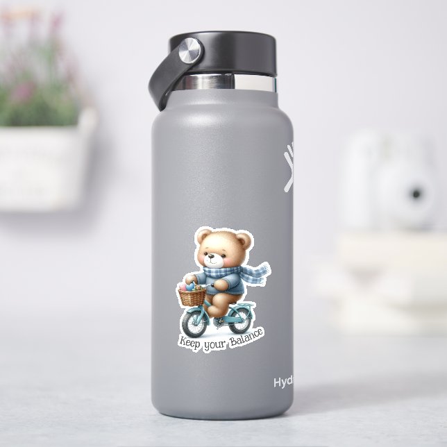 Sticker Nounours à bicyclette (HydroFlask)