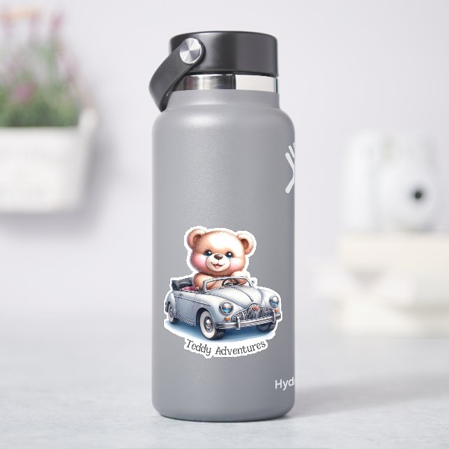 Sticker Nounours conduisant une décapotable (HydroFlask)