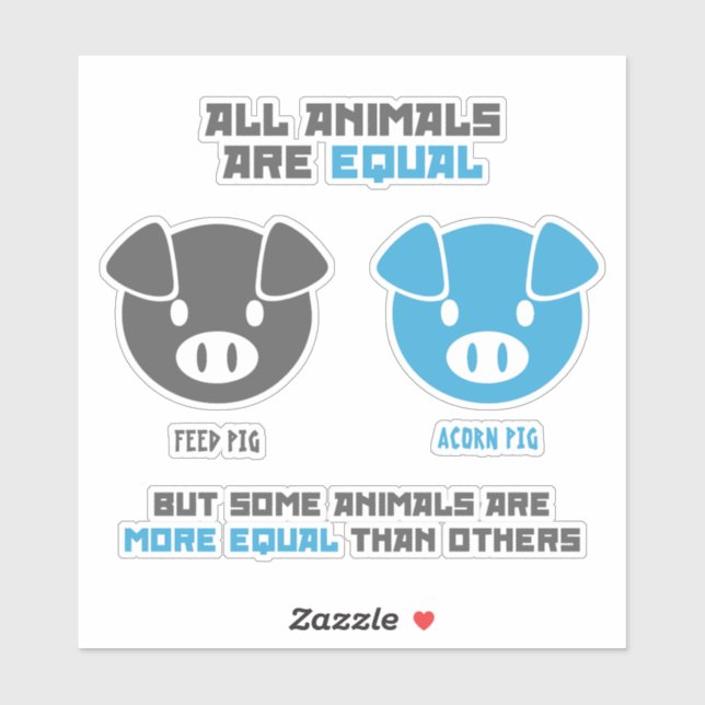 Sticker Nourrir le cochon, gland  (Feuille)
