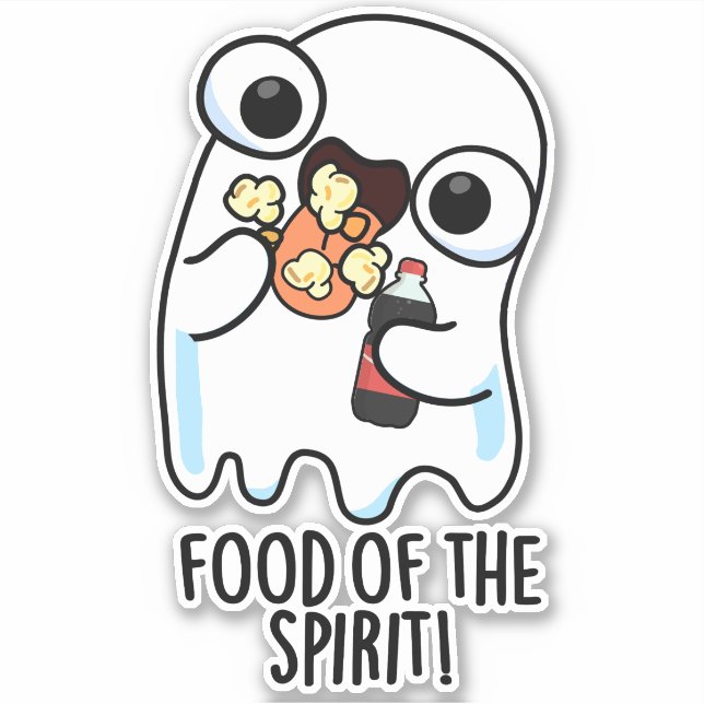 Sticker Nourriture De L'Esprit Blague De Fantôme Drôle  (Devant)