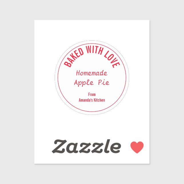 Sticker Nourriture maison Noël Fête cadeau Favoriser Rouge (Feuille)