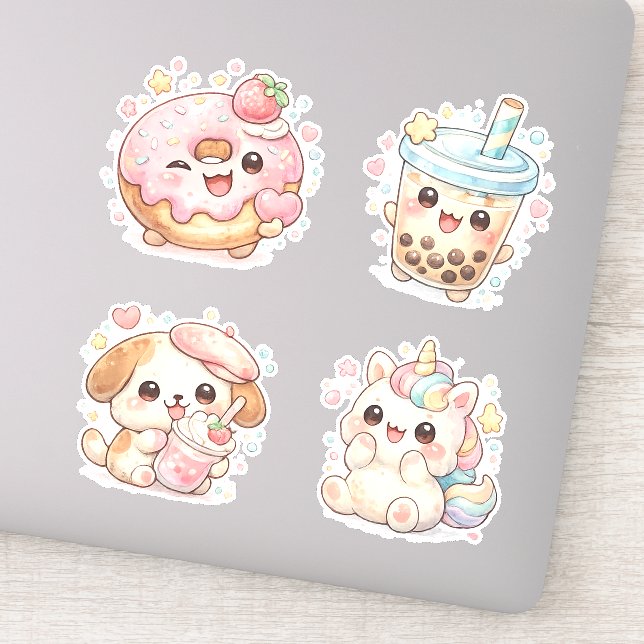 Sticker Nourriture Pastel Mignonne & Anime Licorne  (Détail)