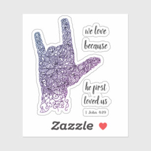 Sticker "Nous Aimons Parce Que..." Langue des signes améri