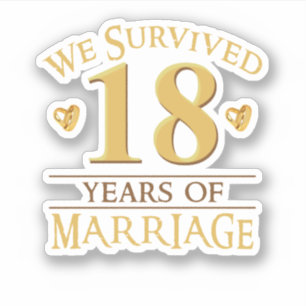 Sticker Nous Avons Survécu 18 Ans De Mariage Couple 18E An