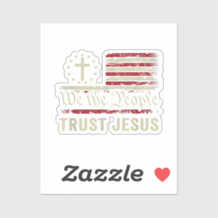 Sticker Nous Le Peuple Confiance Jésus - USA Drapeau Chris