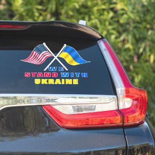 Sticker Nous sommes avec l'Ukraine et l'Autocollant drapea