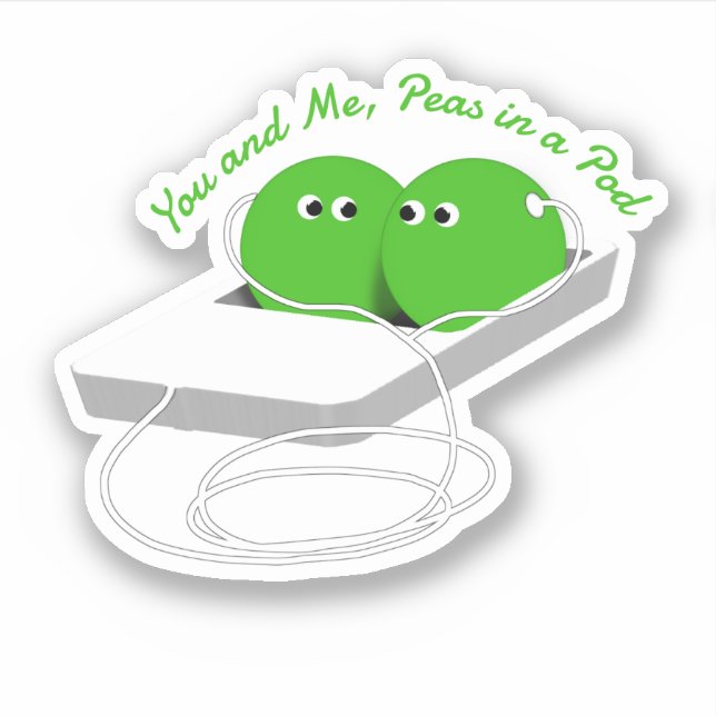 Sticker Nous sommes comme deux pois dans une cosse (Devant)