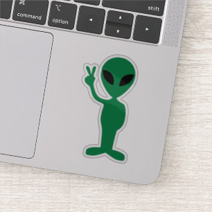 Sticker Nous venons en petite silhouette d'alien d'homme