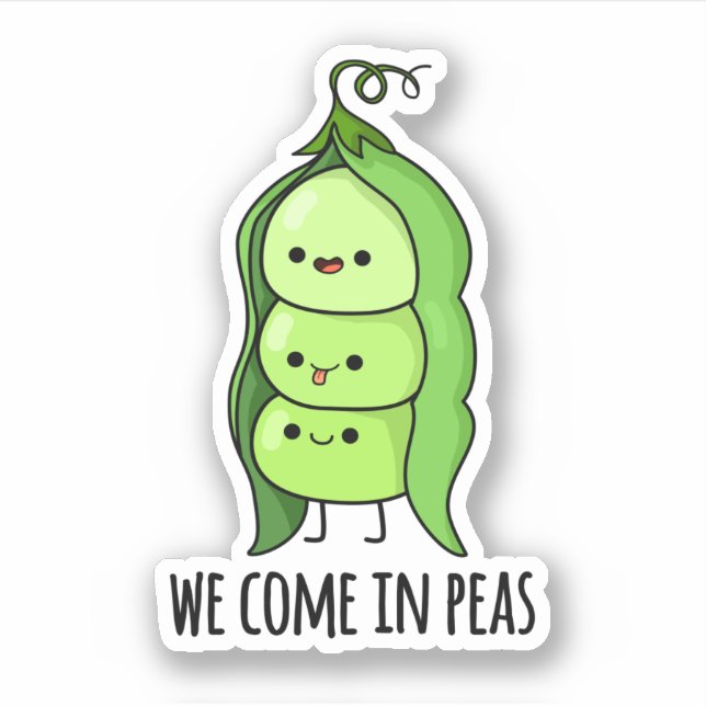 Sticker Nous Venons En Pois Drôle Pun De Pois (Devant)