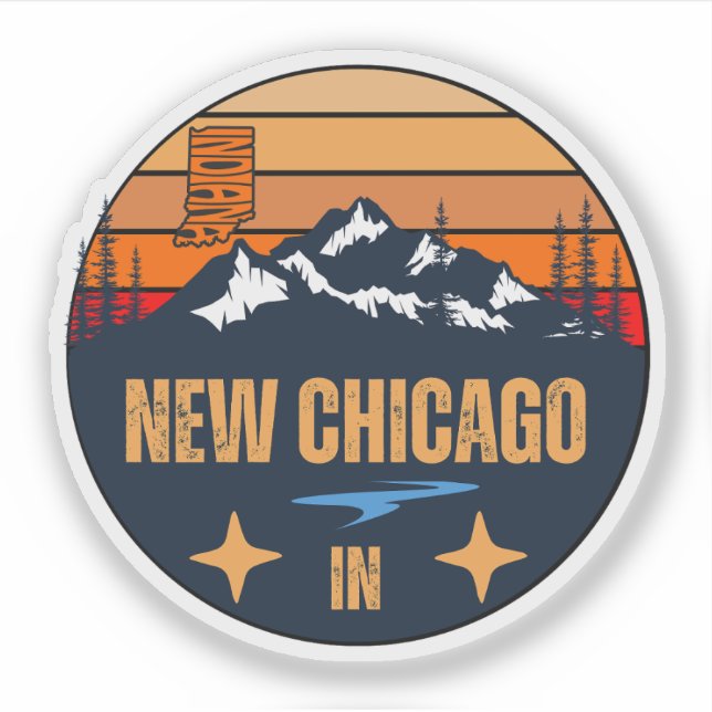 Sticker Nouveau Chicago, Indiana (Devant)