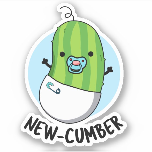Sticker Nouveau concombre Funny Veggie Cucumber Pun (Devant)