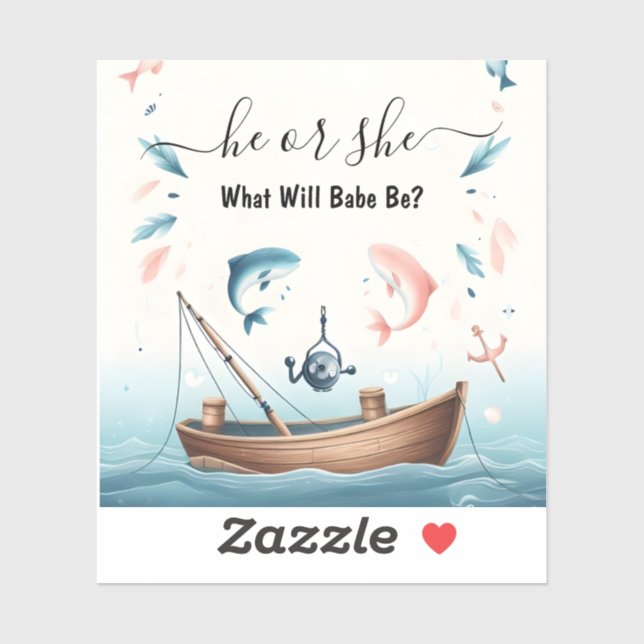 Sticker Nouveau hameçon appât amusant bois poisson pêche S (Feuille)