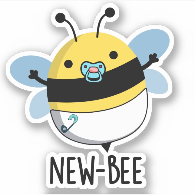 Sticker Nouveau jeu de mots pour insectes amusant d'abeill (Devant)